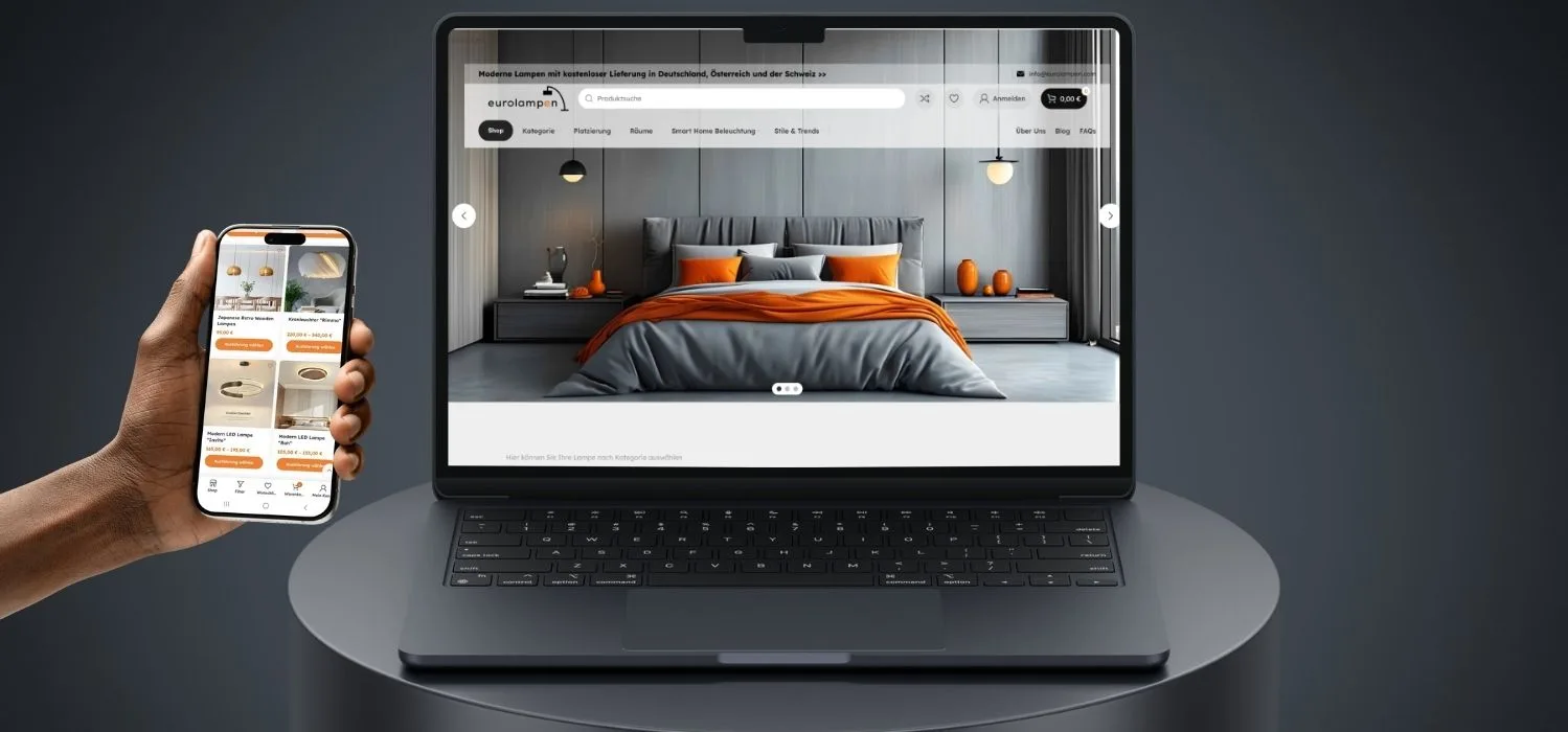 Unsere Plattform ermöglicht es Ihnen, ganz einfach die ideale Lampe für Ihr Zuhause zu finden – sowohl am Desktop als auch mobil. Finden Sie die perfekte Beleuchtung für jeden Raum.