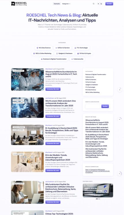 Website für IT-Blog „Webdesign Tech News