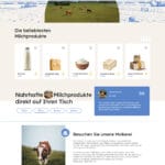 Webdesign Hof – Startseite mit Logo und Navigation für Bio-Milchhof