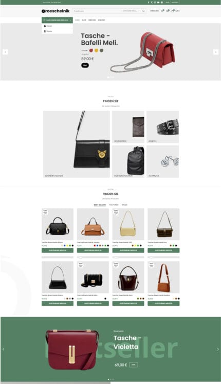 Website für Online Shop „Webdesign Shop “