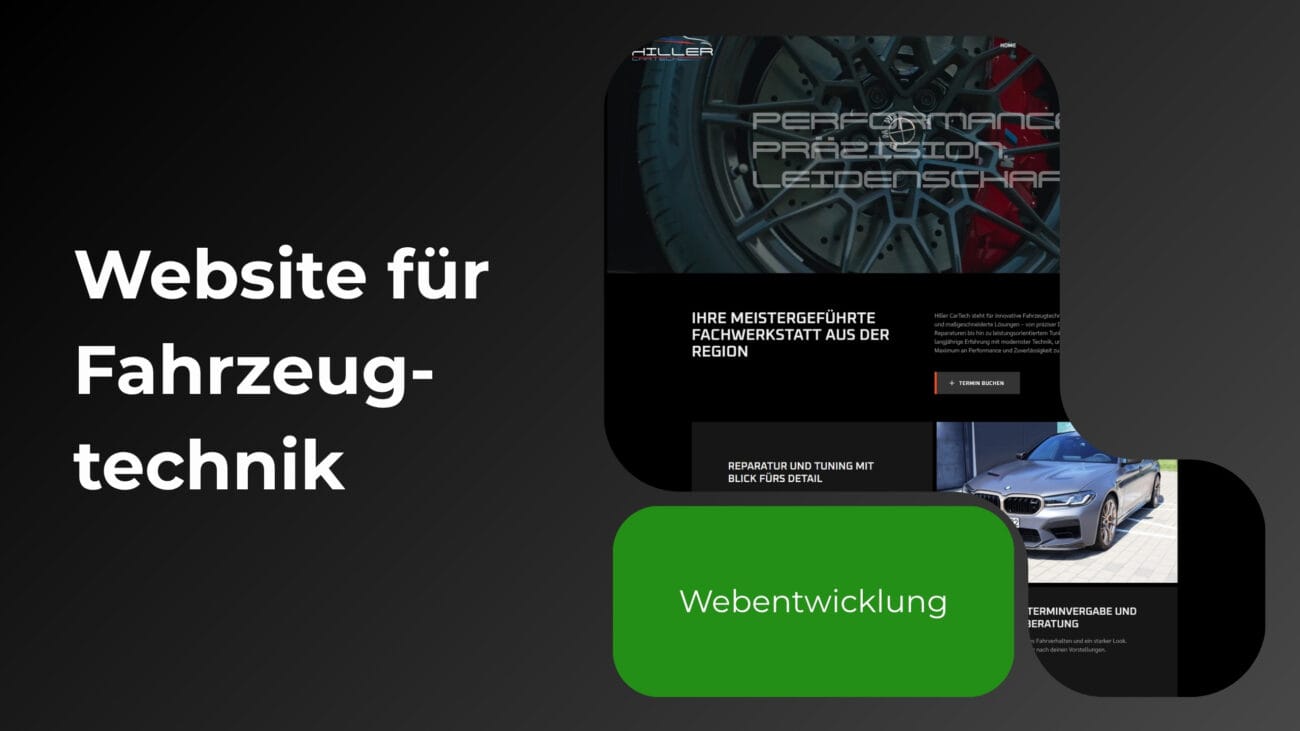 Webdesign-Konzept für eine Autotuning-Website