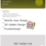 alt="Headerbild einer Digitalagentur mit Landschaft in Rosa und Grün, Text: UX/UI-Design, Webentwicklung, SEO & SMM, Marketing