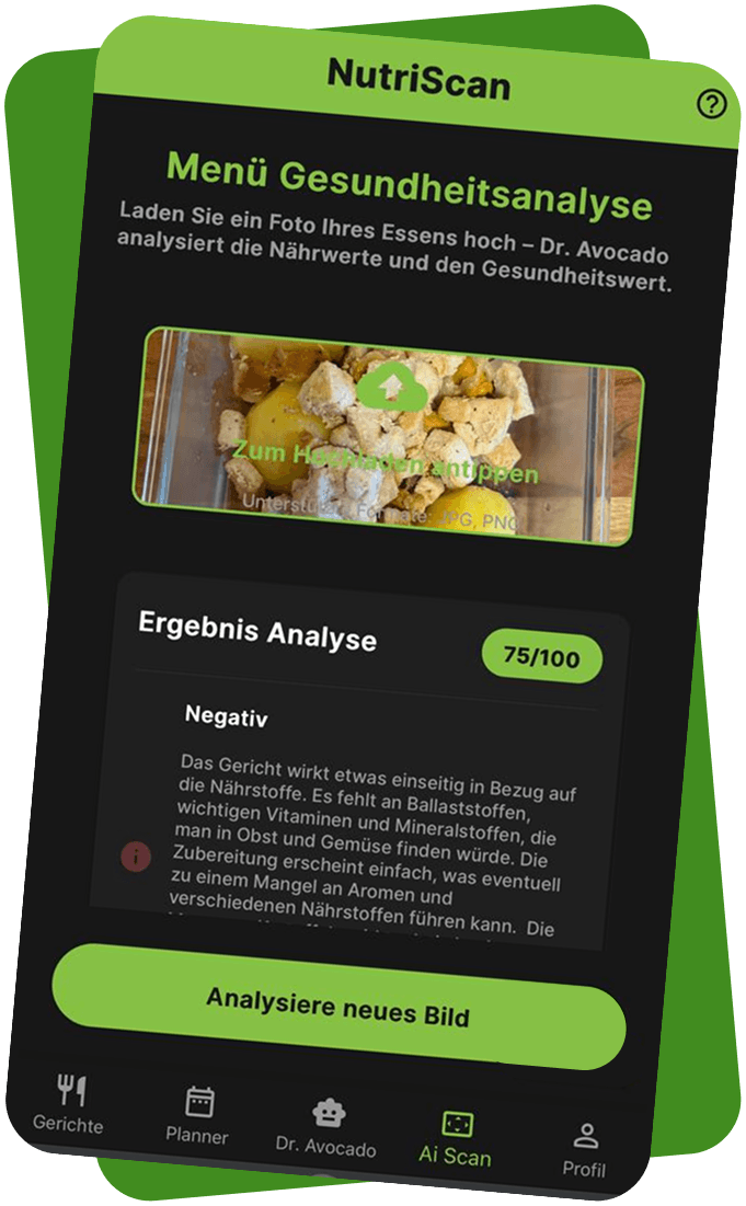 Design einer Ernährungs-App der Webagentur Haitech